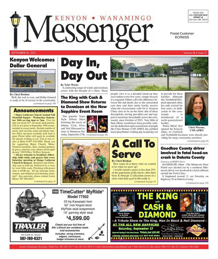 Kenyon-Wanamingo Messenger September 2025 Issue 1 - Kenyon